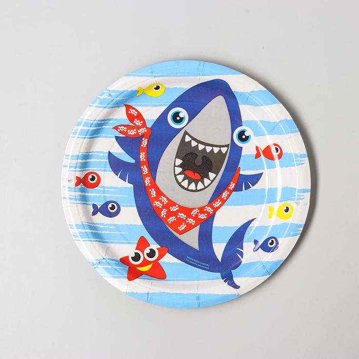 Тарелка бумажная "Акула", 18 см