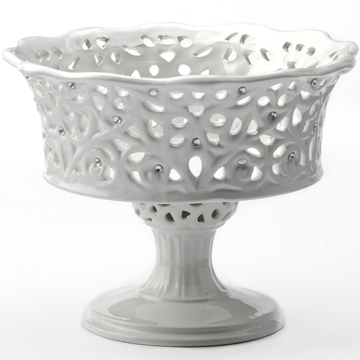 Конфетница ажурная со стразами