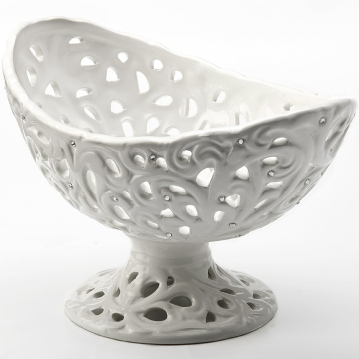 Конфетница ажурная со стразами