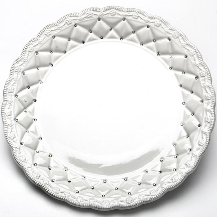 Блюдо круглое ажурное со стразами