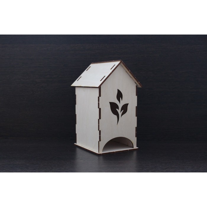 Чайный домик из фанеры "Листья" (набор 7 деталей) 10х17х11 см