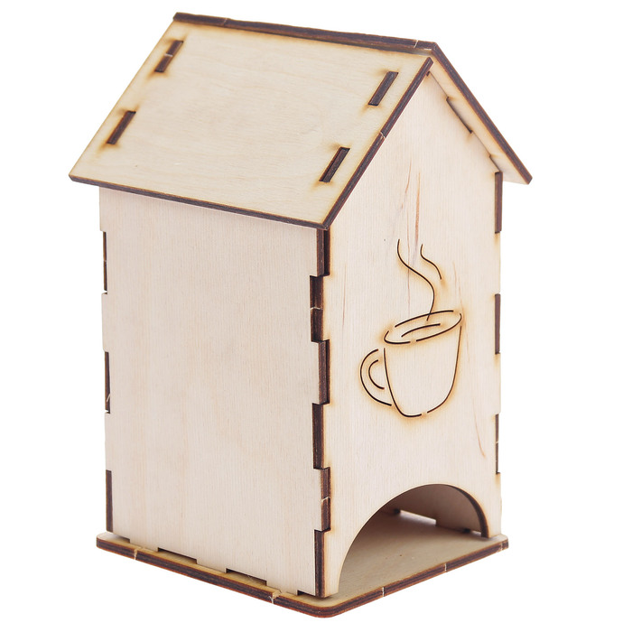 Чайный домик из фанеры "Чашка" (набор 7 деталей) 10х17х11 см