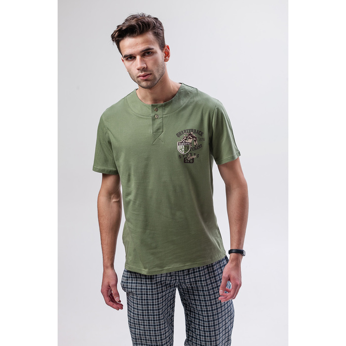 Комплект мужской (футболка, брюки) М-829-26 цвет хаки, р-р 50