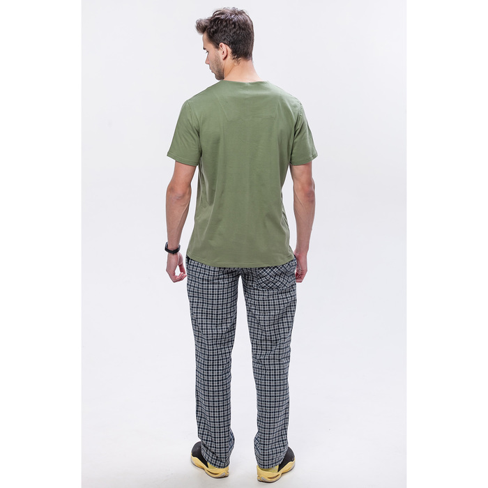 Комплект мужской (футболка, брюки) М-829-26 цвет хаки, р-р 52