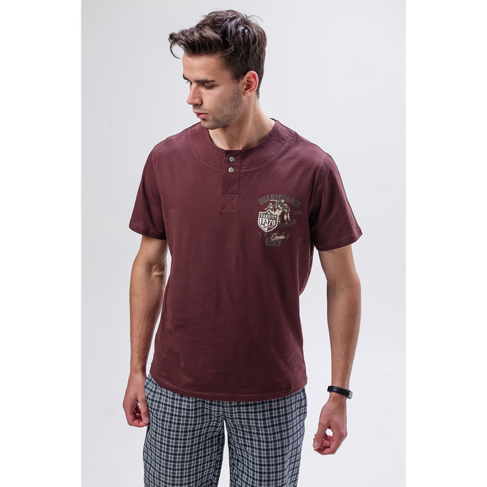 Комплект мужской (футболка, брюки) М-829-26 цвет шоколадный, р-р 48