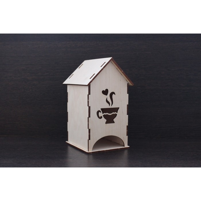 Чайный домик из фанеры "Ароматная чашка" (набор 7 деталей) 10х17х11 см