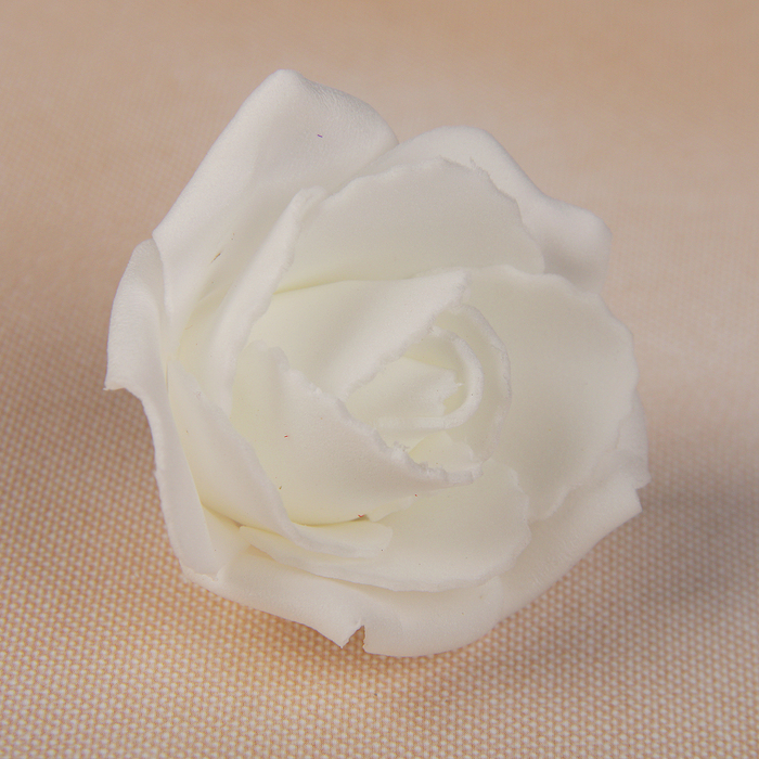 Бант-цветок свадебный из фоамирана ручная работа D-5 см 4 шт цвет белый