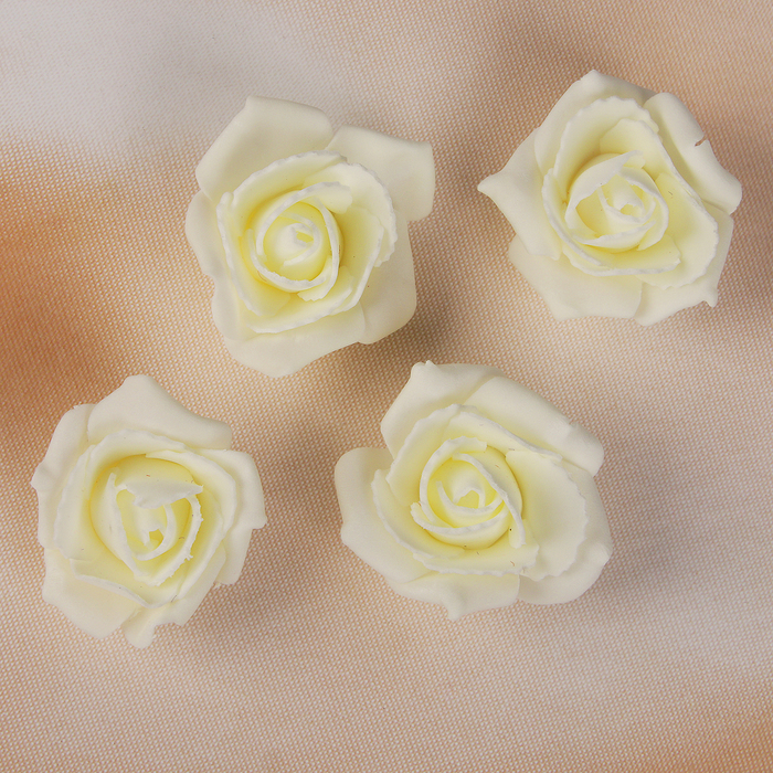 Бант-цветок свадебный из фоамирана ручная работа D-5 см 4 шт цвет бежевый