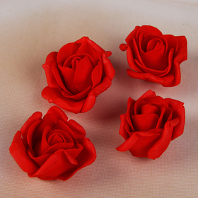 Набор цветков-бантов из фоамирана,  D=5 см, 4 шт, красный Ош