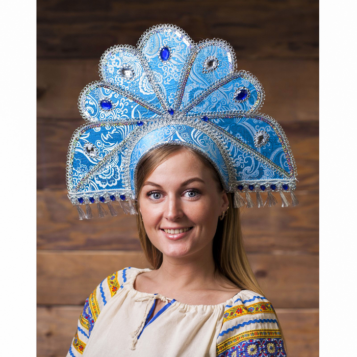 Кокошник "Лидия", цвет голубой