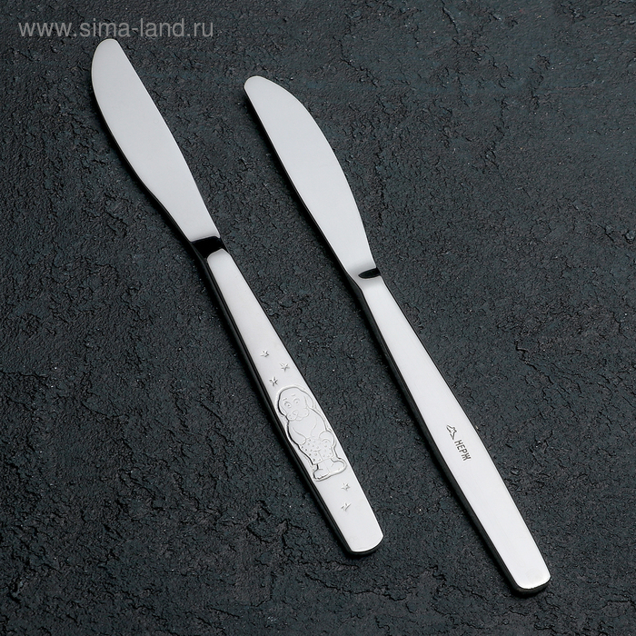 Нож детский столовый «Антошка», h=17,5 см, цвет серебряный нож детский столовый непоседа h 17 5 см толщина 2 мм цвет серебряный