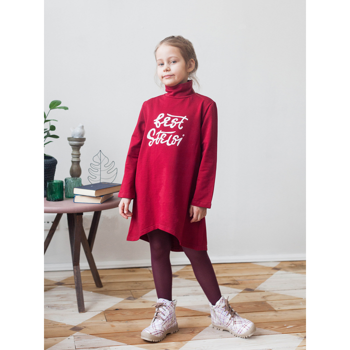 Платье для девочки, рост 98 см, цвет бордовый 314-1653