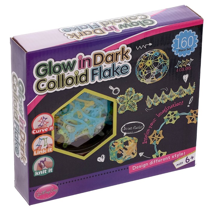Конструктор «Забавные хлопья», светится в темноте, 160 деталей