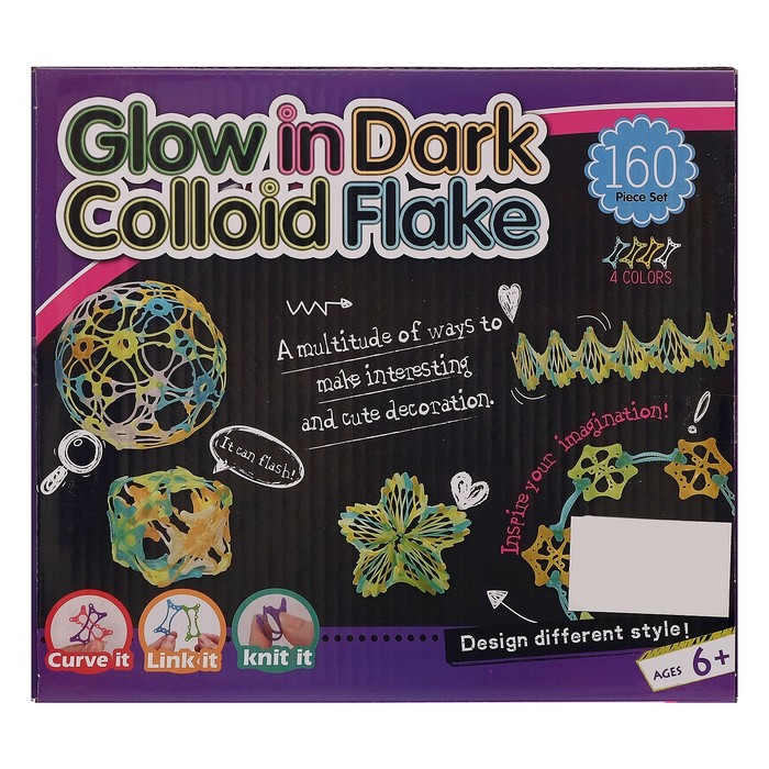 Конструктор «Забавные хлопья», светится в темноте, 160 деталей