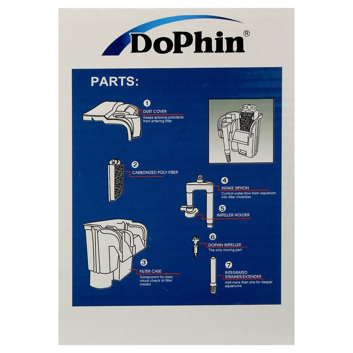 Фильтр навесной KW Dophin H-100, 3.4 Вт, 350 л/ч, с регулятором