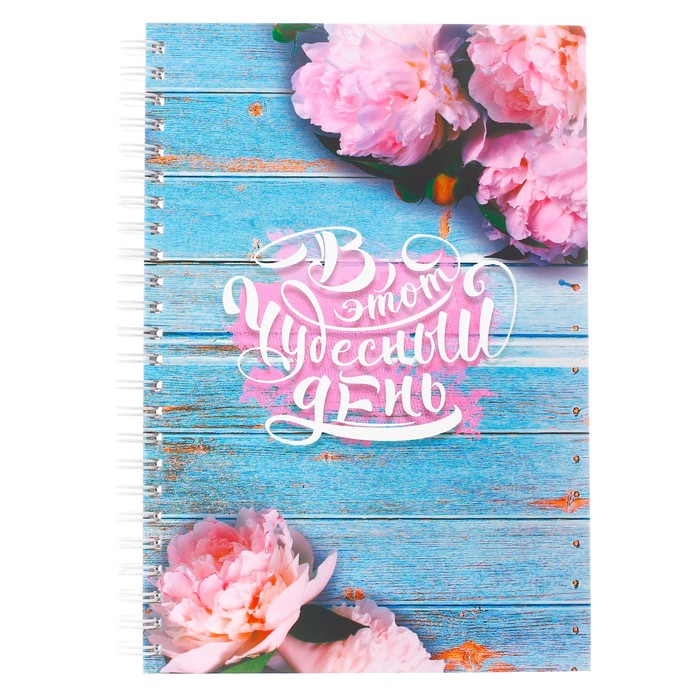 Ежедневник на гребне "В этот чудесный день", А5, твёрдая обложка,80 листов