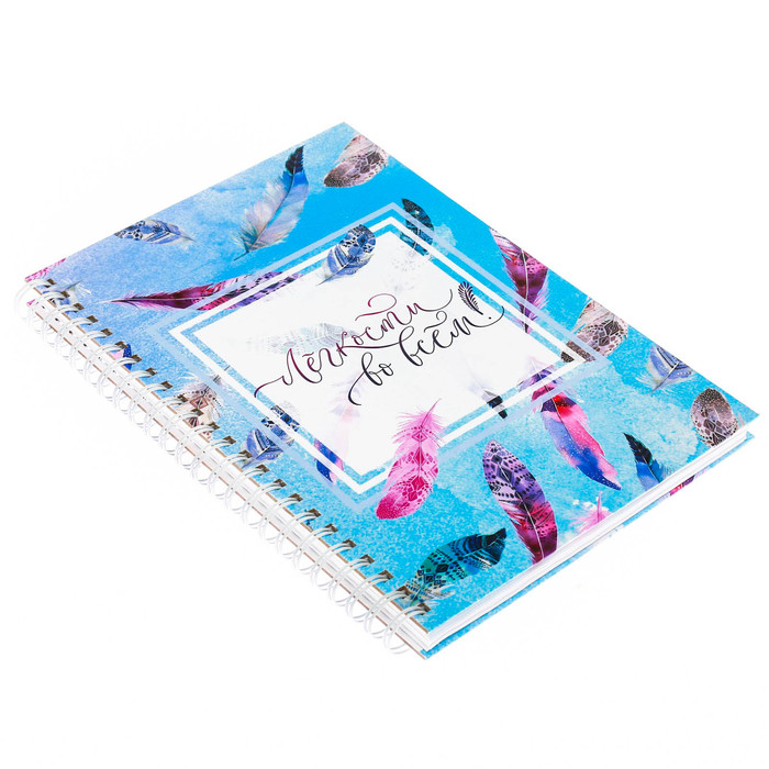 Ежедневник на гребне "Лёгкости во всем", А5, твёрдая обложка,80 листов