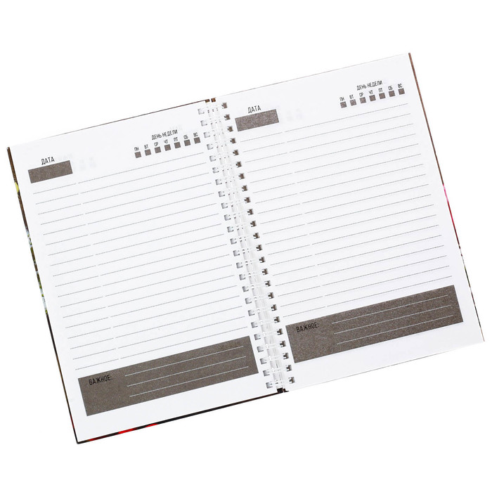 Ежедневник на гребне "Почувствуй счастье", А5, твёрдая обложка,80 листов