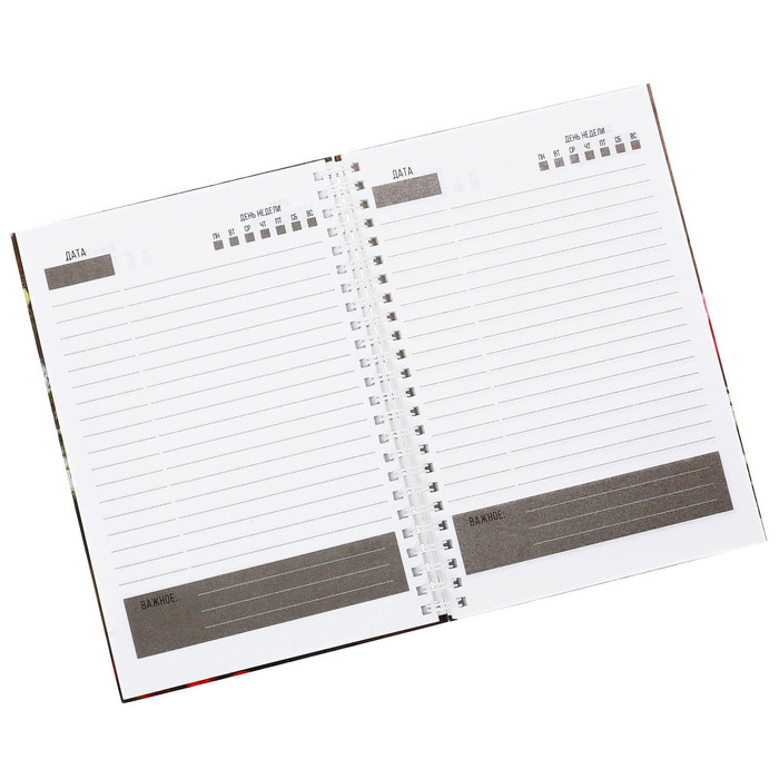 Ежедневник на гребне "Воплощай идеи!", А5, твёрдая обложка,80 листов