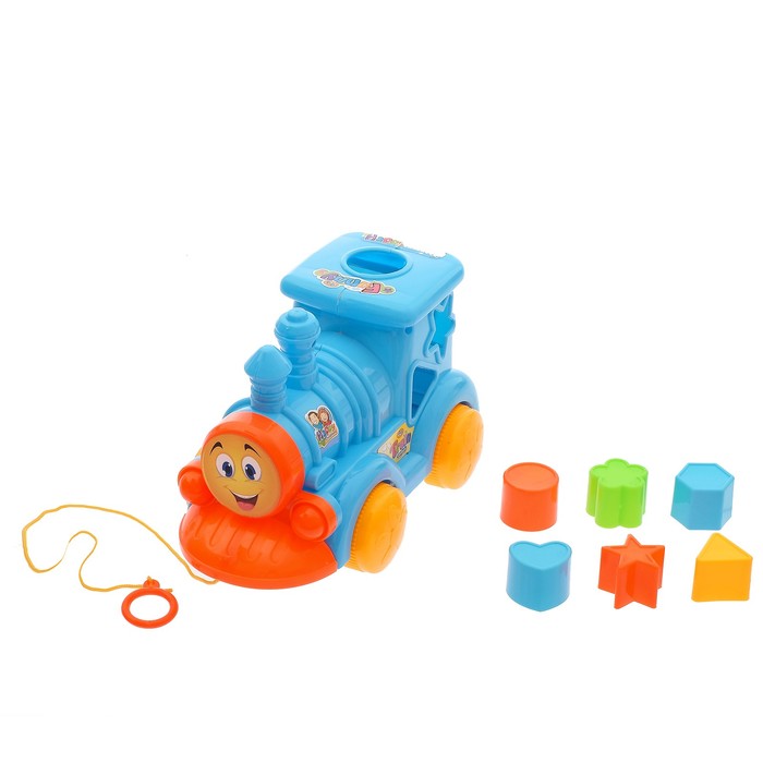 Каталка на верёвке «Паровозик» с сортером, МИКС