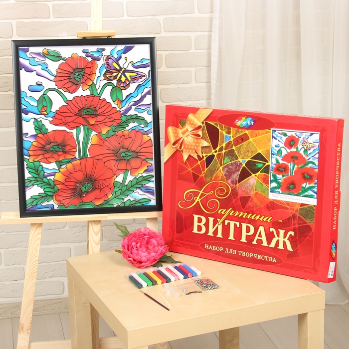 Картина-витраж "Летний букет"