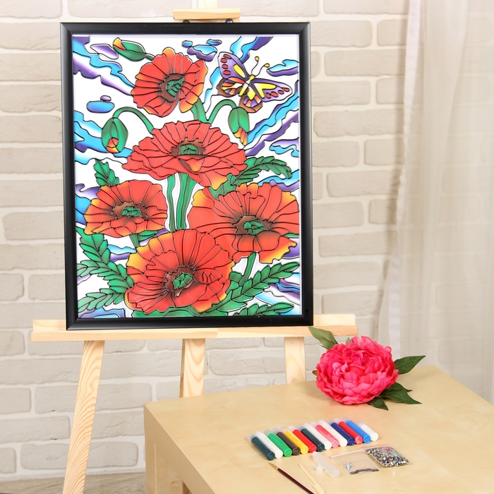 Картина-витраж "Летний букет"