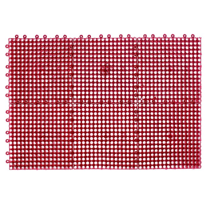 Коврик придверный, щетинистый, цвет вишневый