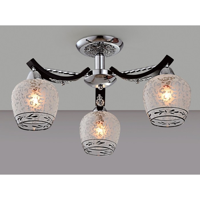 Люстра CL165131 "Вуди" 3x60W E14 хром 56x56x26 см