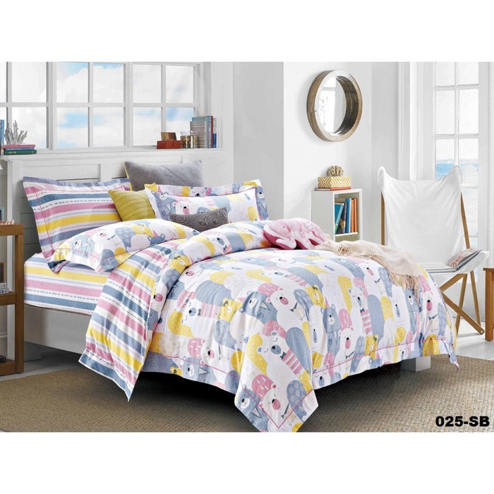 КПБ "Мишки", размер 112х147 см, 100х150 см, 40*60 см-1 шт., сатин 55/025-sb