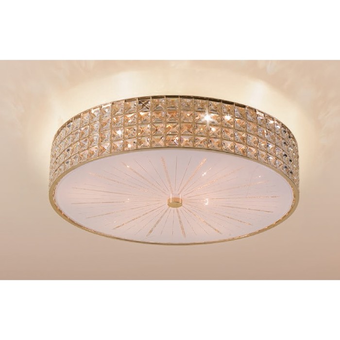 Люстра "Портал" 8x60W E14 золото 51x51x15 см