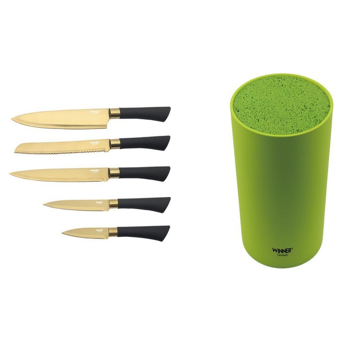 Набор ножей с подставкой, нержавеющая сталь