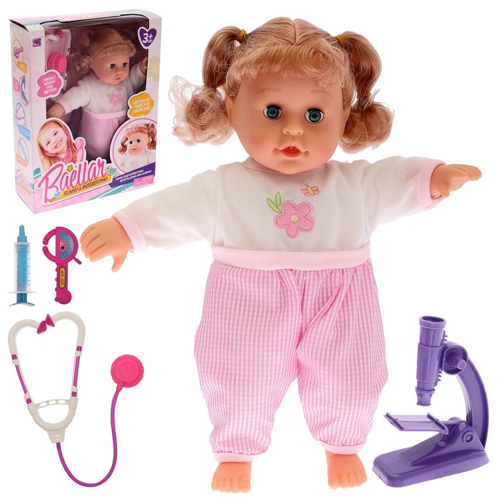 Пупс функциональный "Каролина" с аксессуарами, болеет, надо лечить