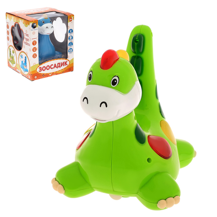 Музыкальный динозаврик «Зоосадик», отталкивается от препятствия, световые и звуковые эффекты, МИКС