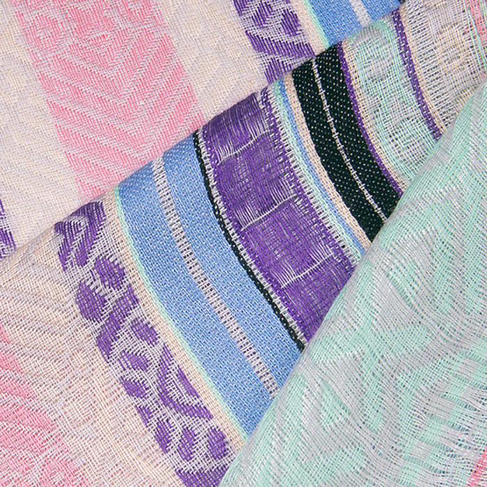 Палантин текстильный PJ1617_5, цвет голубой, размер 68х180