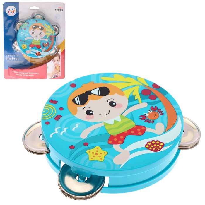 Игрушка музыкальная бубен "Джунгли", МИКС