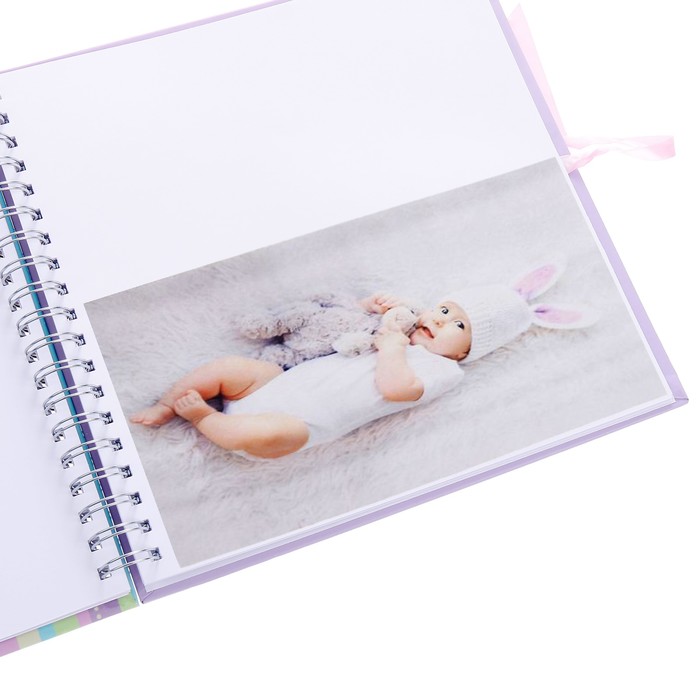 Фотоальбом 25 листов на пружине Innova Scrapbook - Glitter spots/stripes, МИКС