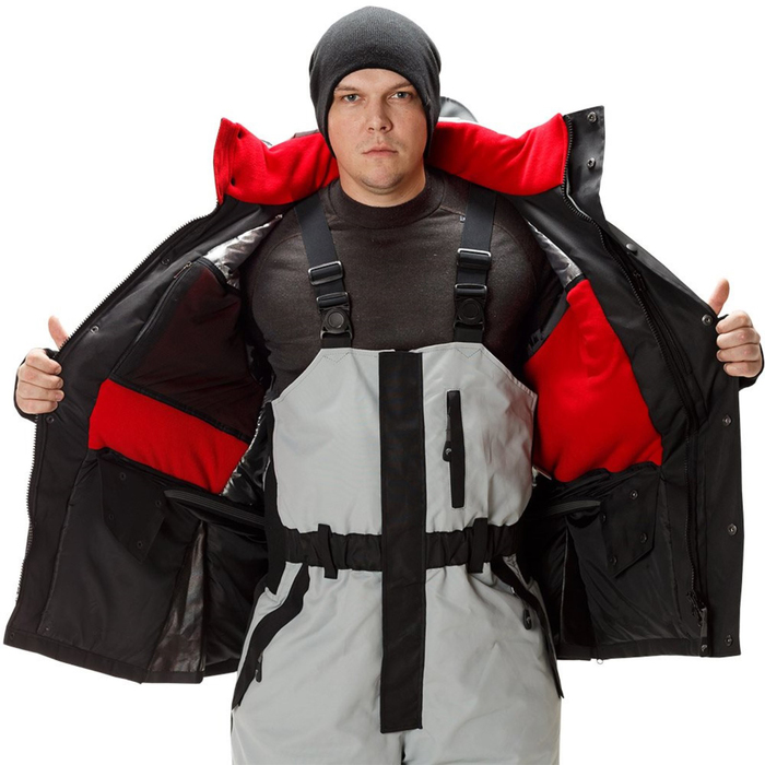 Костюм для зимней рыбалки Fisherman Хито, черный/серый, 4XL