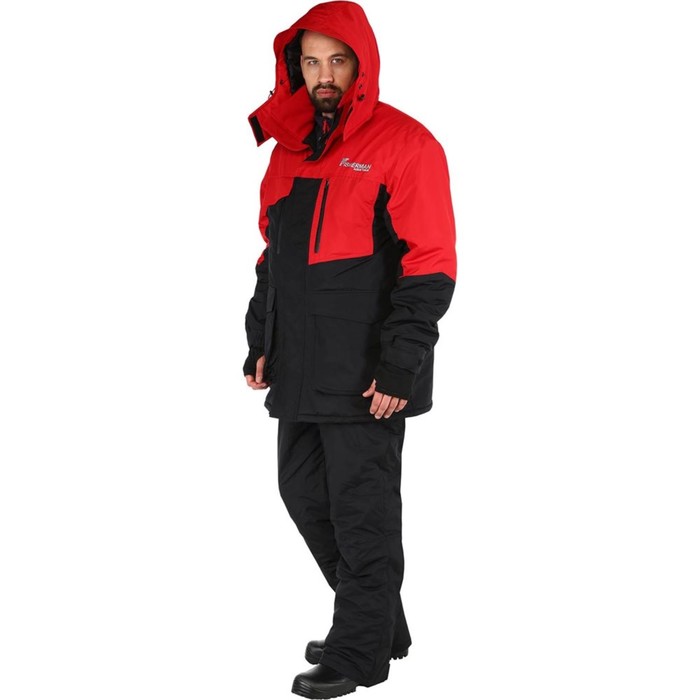 Костюм Fisherman Таймень, черный/красный, 3XL