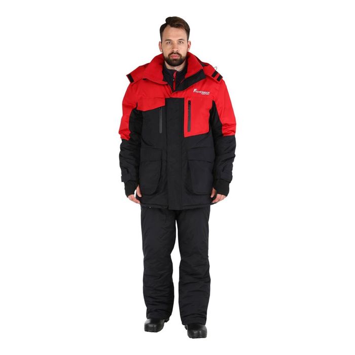 Костюм Fisherman Таймень, черный/красный, XL