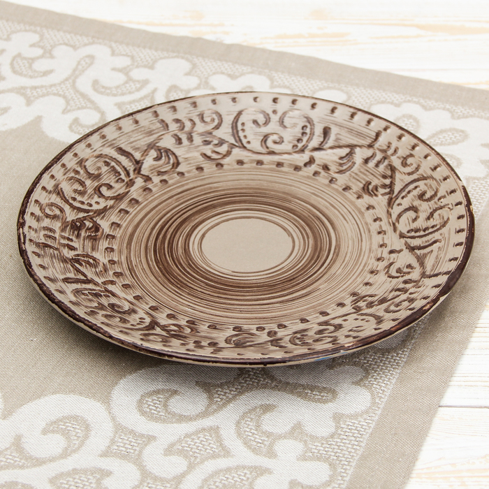 Тарелка десертная 19 см "Ундина", цвет коричневый