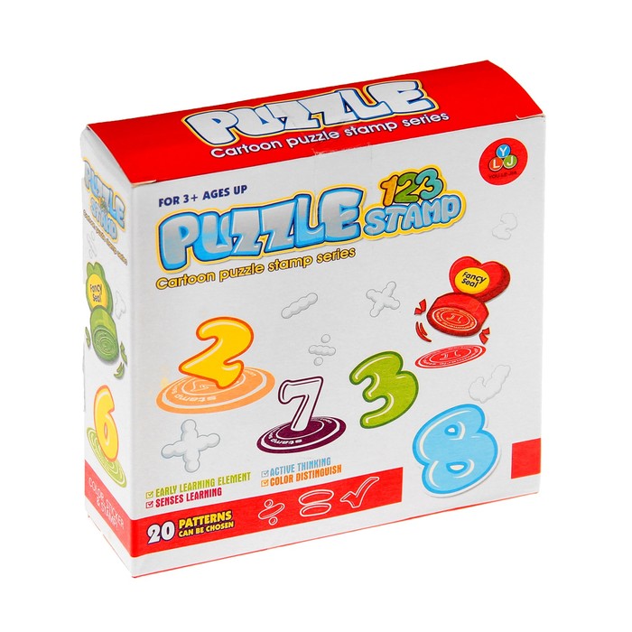 Набор печатей "Цифры" 2 шт, оттиск 17 шт,штемпельная подушечка