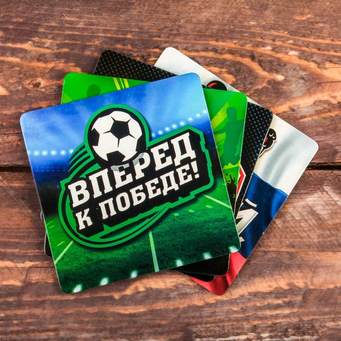 Набор подставок под бокал "Футбол" 4 шт., 9 х 9 см