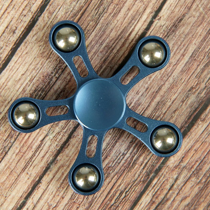 Спиннер "Синий цветок" с хромированными шариками, 6*6 см