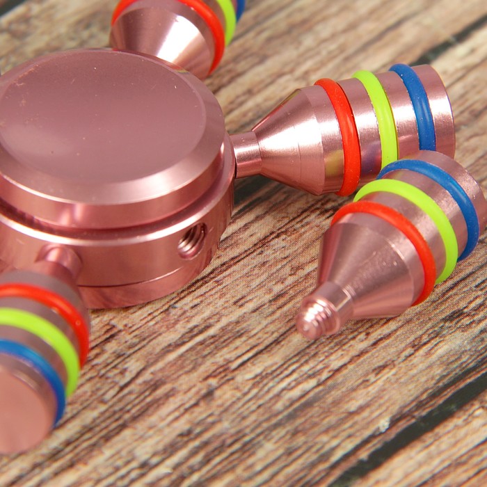 Спиннер с резиночками, розовый, 6*6 см