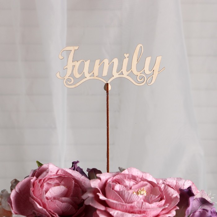 Топпер "Family" маленький 12x5 см