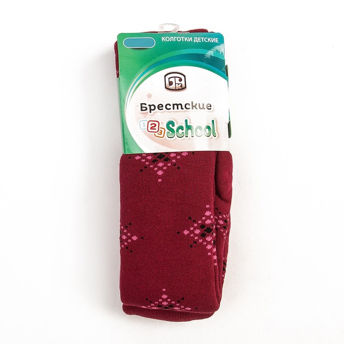 Колготки детские махровые 3265-817 цвет тёмно-бордовый, рост 116-122, р-р 17-18