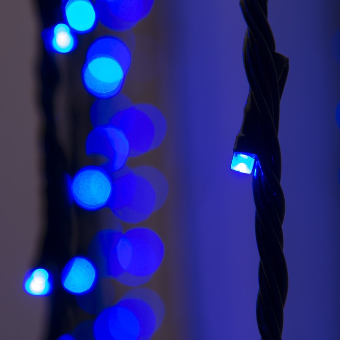Гирлянда "Дождь" улич. Ш:2 м, В:6 м, нить темная, LED-1500-220V, контр. 8 р, СИНИЙ УЦЕНКА