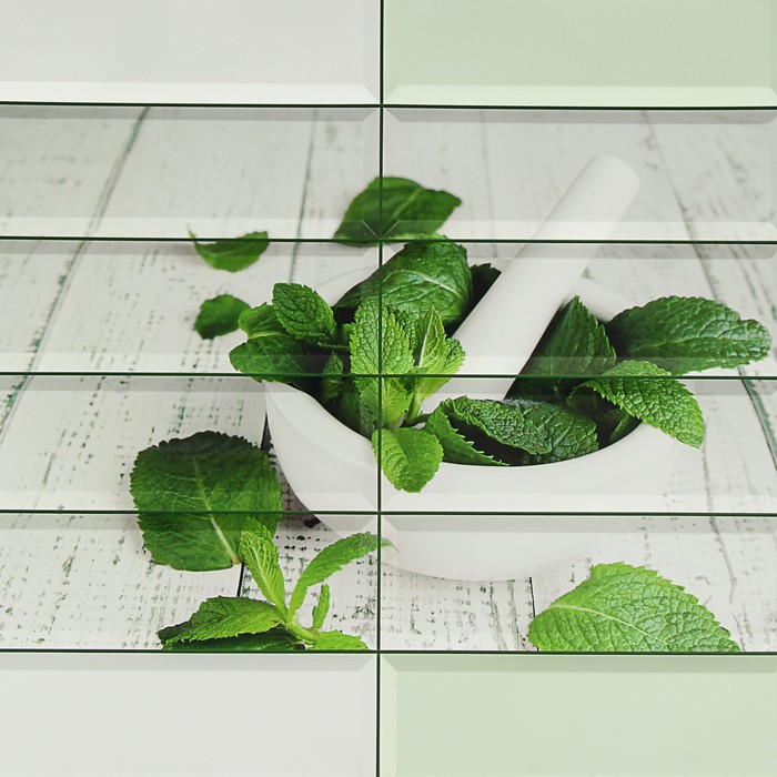 Панель ПВХ Плитка Мята панно 955х480 мм