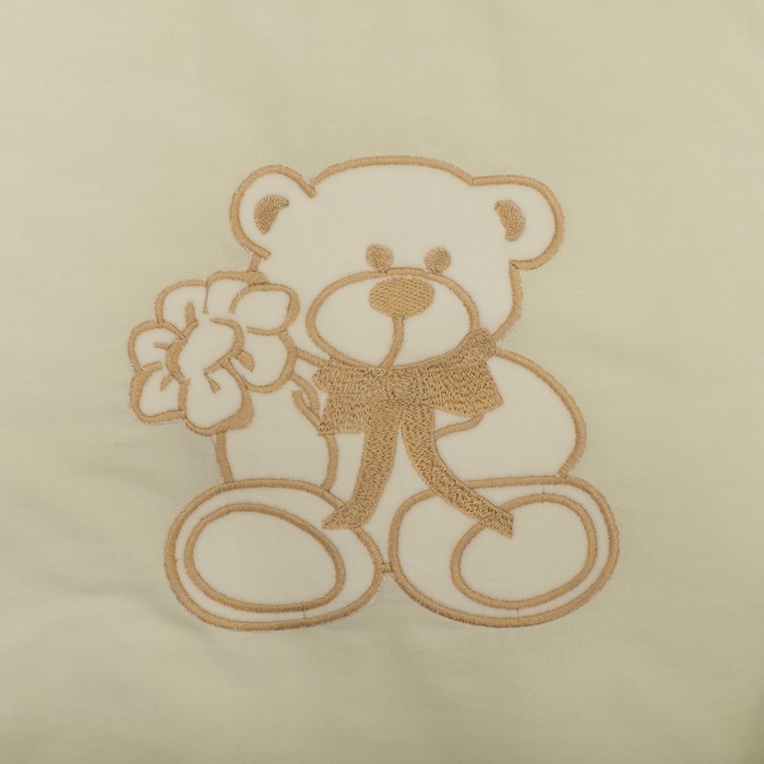 Комплект в кроватку ЭЛИТ 7 предметов, вышивка/кружево, велюр/сатин, цв лимон