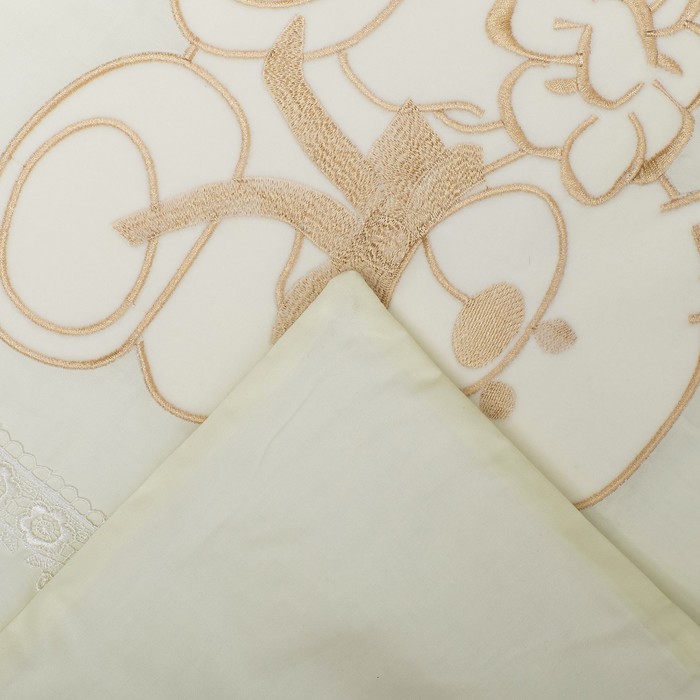 Комплект в кроватку ЭЛИТ 7 предметов, вышивка/кружево, велюр/сатин, цв лимон